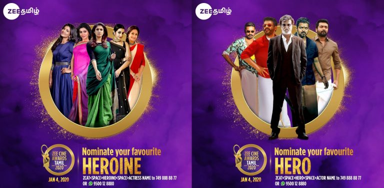 nominations for 2020 zee tamil cine awards