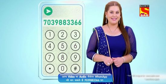 sony sab tv wahtsapp number for new year contest