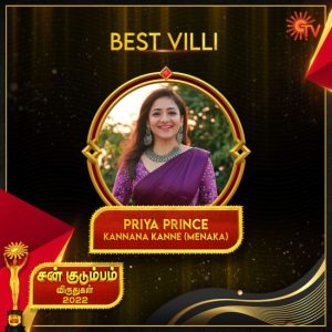 Best Villi Priya Prince - Sun Kudumba Viruthugal Winners 