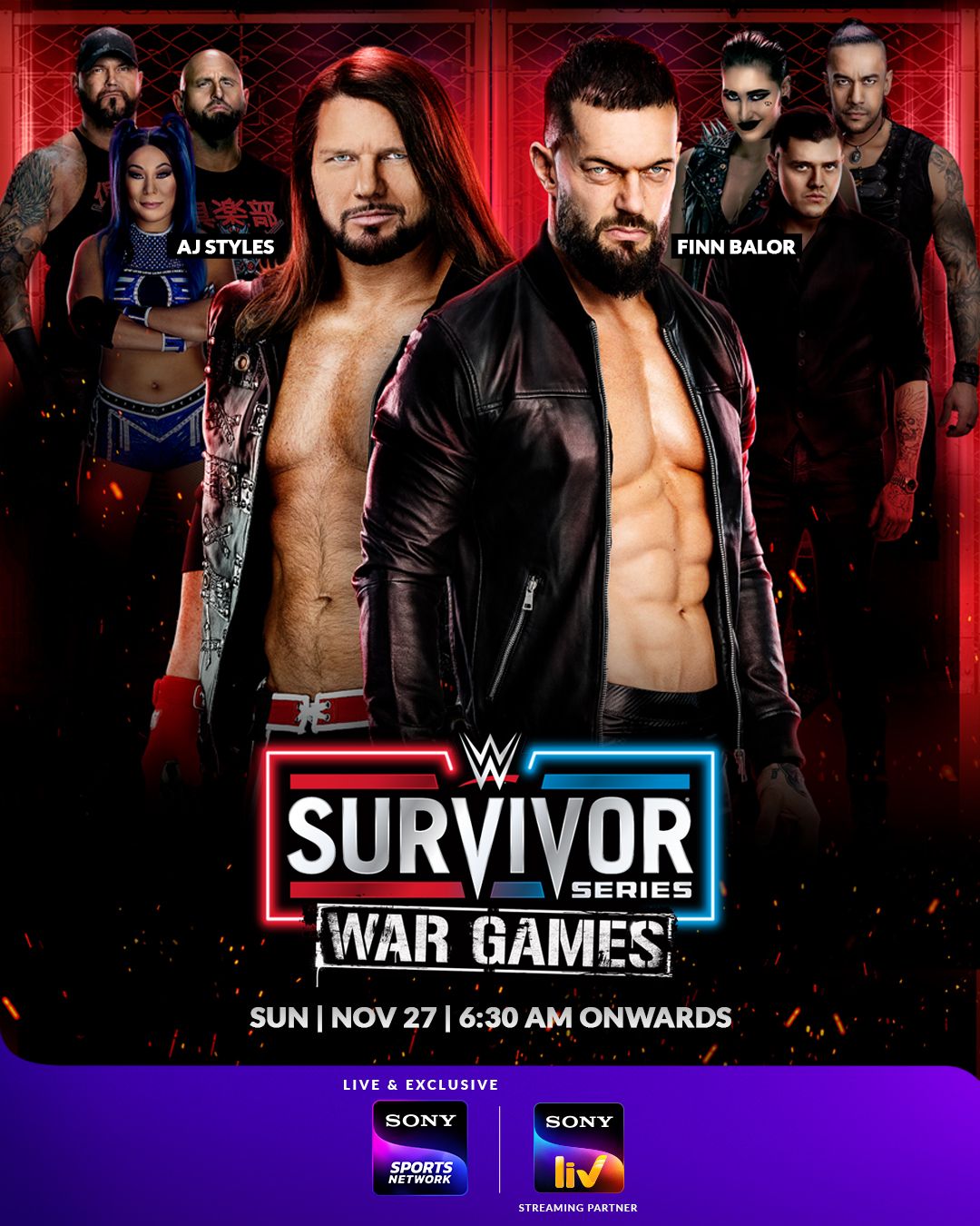 WWE Survivor Series WarGames 2022 Telecast On Sony Sports Ten 1 , Sony