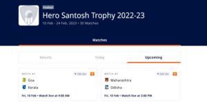 Santosh Trophy Live Streaming