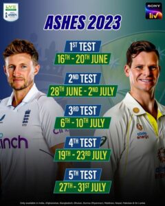 Ashes 2023 Fixture