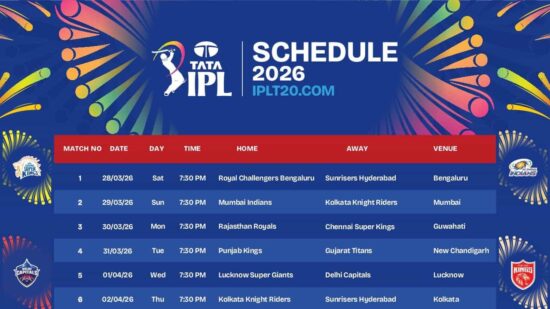 TATA IPL Schedule 2026
