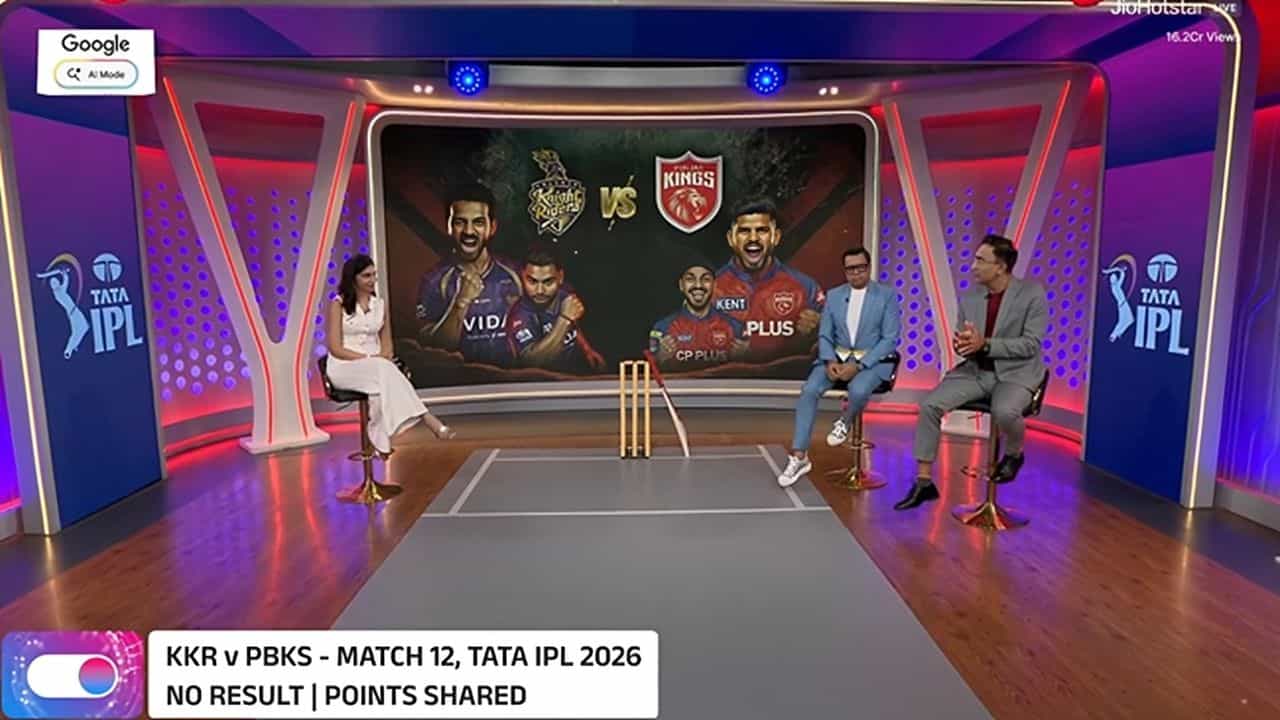 Kolkata Knight Riders Vs Punjab Kings Match Stats , Teams Shared Points , match was abandoned due to rain