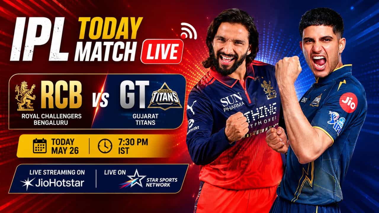 IPL Today Live: RCB vs GT Qualifier 1 LIVE Streaming on JioHotstar and Star Sports