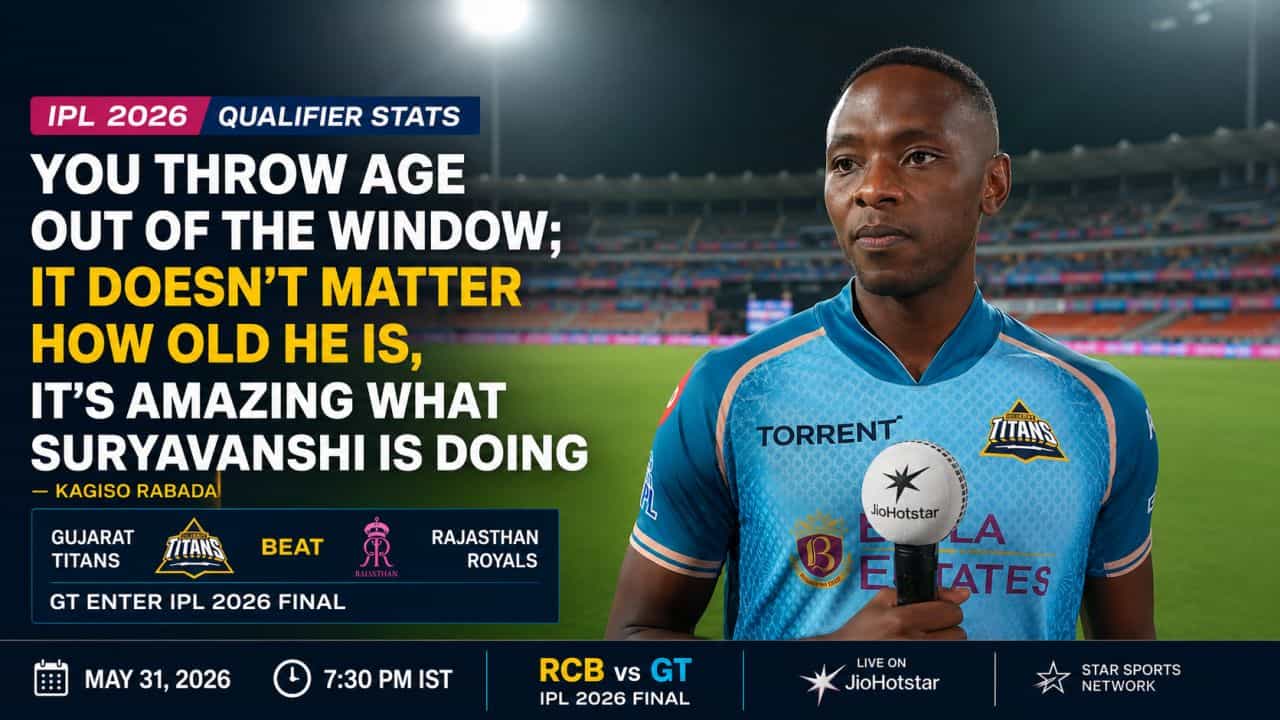Gujarat Titans vs Rajasthan Royals Stats: GT Reach IPL 2026 Final After Defeating RR