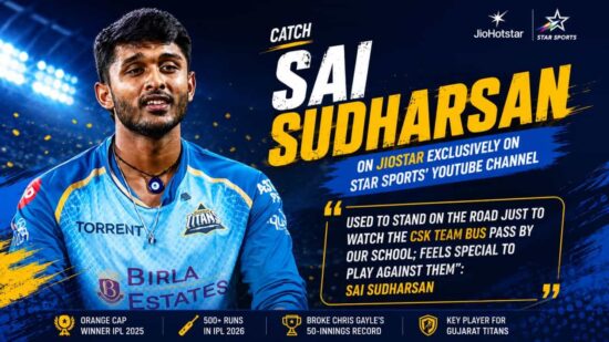 Sai Sudharsan on JioStar