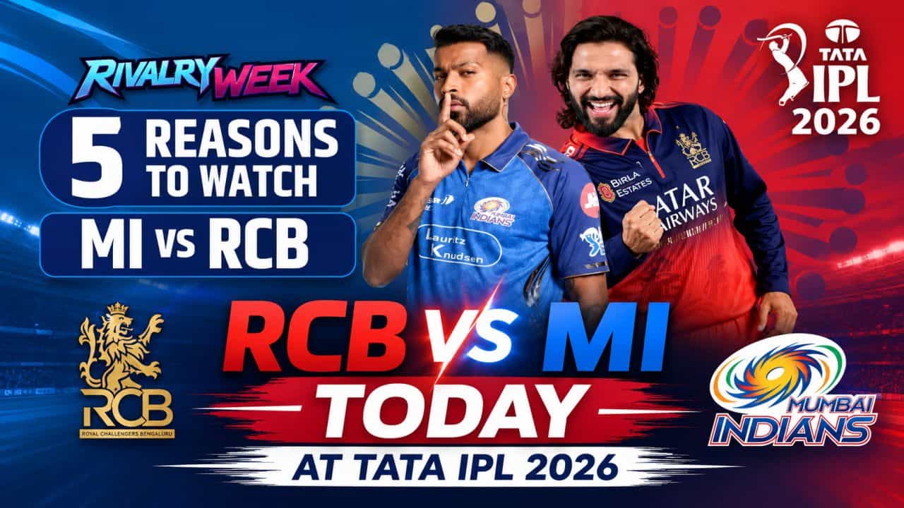 TATA IPL Live , Royal Challengers Bengaluru Vs Mumbai Indians in Revenge Week at 7:30 PM