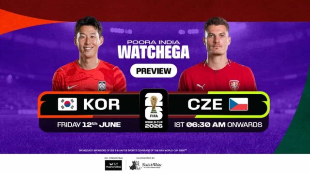 South Korea vs Czechia FIFA World Cup 2026 Live Coverage on Zee Network Channels and ZEE5