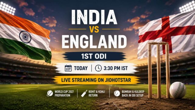India vs England 1st ODI Live Streaming on JioHotstar: Rohit Sharma, Virat Kohli Return as India Begin World Cup 2027 Preparations India vs England 1st ODI Live Streaming on JioHotstar: Rohit Sharma, Virat Kohli Return as India Begin World Cup 2027 Preparations