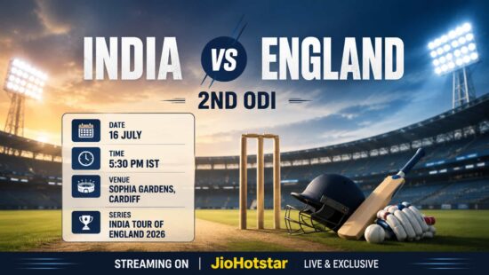 Watch India vs England 2nd ODI Live on JioHotstar Tomorrow , July 16 from 5:30 PM
