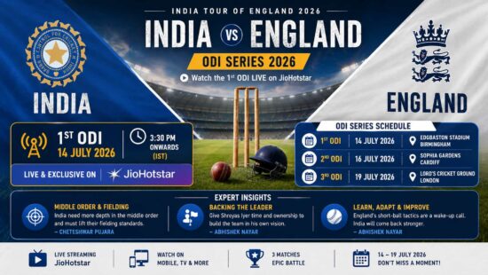 India vs England 1st ODI Live on JioHotstar: Schedule, Match Time, Venue & Series Details