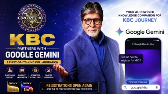 Amitabh Bachchan announces the Kaun Banega Crorepati and Google Gemini partnership for the new KBC season on Sony Entertainment Television and Sony LIV. Amitabh Bachchan announces the Kaun Banega Crorepati and Google Gemini partnership for the new KBC season on Sony Entertainment Television and Sony LIV.
