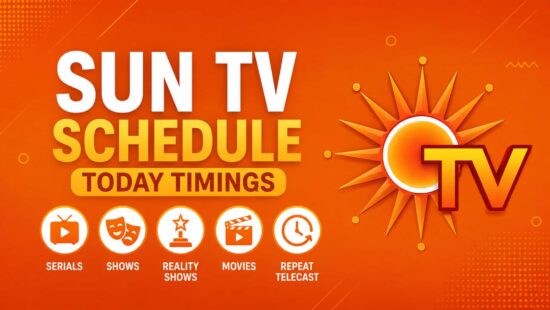 Sun TV Schedule Today - Tamil Serials, Shows, Movies, News, Telecast and Repeat Timings Sun TV Schedule Today - Tamil Serials, Shows, Movies, News, Telecast and Repeat Timings